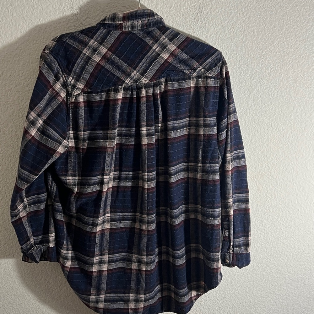 Urban Outfitters BDG sz M Brendan Drapey Flannel Plaid Button Shirt - Picture 7 of 10